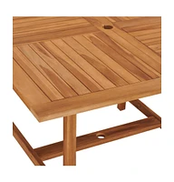 vidaXL Patio Dining Table 43.3"x43.3"x29.5" Solid Wood Teak