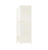 Garden Shed White 21.7"x20.5"x68.7" Solid Wood Fir