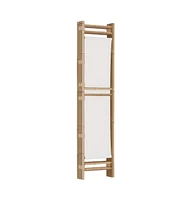 vidaXL Folding 3-Panel Room Divider 47.2" Bamboo and Canvas