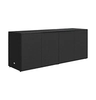 Garden Storage Cabinet Black 78"x21.9"x31.5" Poly Rattan