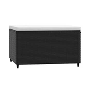 vidaXL Patio Footrests with Cushions 2 pcs Poly Rattan