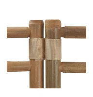 Folding 6-Panel Room Divider 94.5" Bamboo and Canvas