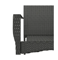 vidaXL Patio Chairs with Cushions 4 pcs Poly Rattan