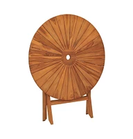 vidaXL Folding Patio Table 33.5"x29.5" Solid Wood Teak
