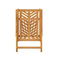 Reclining Patio Chairs 3 pcs Solid Wood Acacia