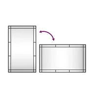 vidaXL Wall Mirror Black 23.6"x39.4" Rectangle Iron