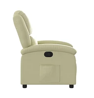 vidaXL Recliner Chair Cream Real Leather