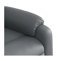 Massage Recliner Chair Gray Faux Leather