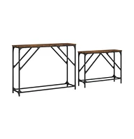 vidaXL Nesting Console Tables 2 pcs Smoked Oak Engineered Wood
