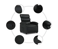 Recliner Chair Black Faux Leather