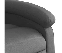 Recliner Chair Gray Real Leather