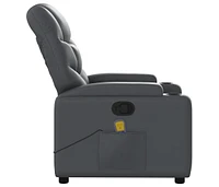 Massage Recliner Chair Gray Faux Leather
