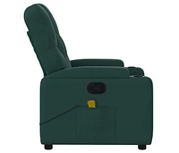 Massage Recliner Chair Dark Green Fabric