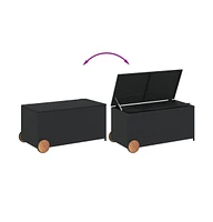 Garden Storage Box with Wheels 50.2 Gal Poly Rattan