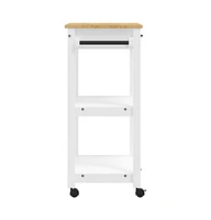 vidaXL Kitchen Trolley Monza 23.6"x15.7"x35.4" Solid Wood Pine