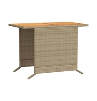 vidaXL 3 Piece Bistro Set with Cushions Beige Poly Rattan