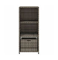 vidaXL Patio Storage Cabinet Gray 19.7"x21.7"x45.3" Poly Rattan