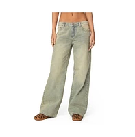 Edikted Womens Ace Relaxed Jeans