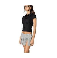 Edikted Womens Massie Tailored Button Up Shirt