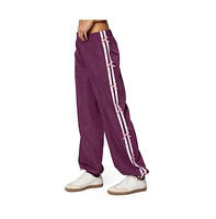 Edikted Womens Bow Stripe Nylon Track Pants