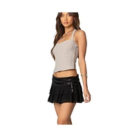 Edikted Womens Steel Side Slit Halter Top