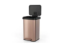 Slickblue 13-Gallon Copper Stainless Steel Step Trash Can with Soft Close Lid