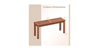 Slickblue Solid Wood Outdoor 2-Seat Backless Garden Bench