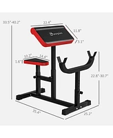 Soozier Preacher Curl Bench, Adjustable Bench for Home Gym,