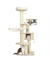 Gymax 77.5'' Cat Tree Condo Multi-Level Kitten Activity Tower w/ Sisal Posts