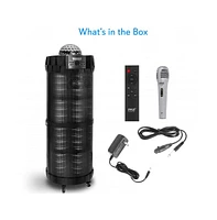 Pyle Portable Bluetooth Speaker & Karaoke System, 800W Output, Led Party Lights, Rechargeable Battery