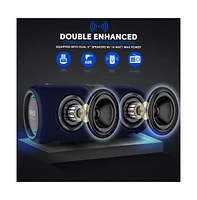 Pyle 2.0 Channel Portable Bluetooth Fabric Speaker, Water-Resistant, Rgb Lighting, Fm Radio, Tws Function, Rechargeable Battery