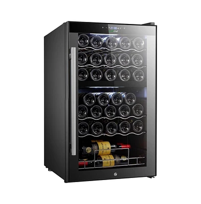 NutriChef Wine Chilling Refrigerator, 33-Bottle Capacity, Digital Touch Control, Compressor Cooling, Led Display