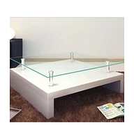 Coffee Table with Glass Top White