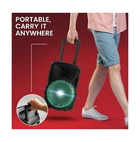 Pyle Portable Pa Speaker with Bluetooth, Led Lights, Rechargeable Battery, Fm/Usb/Sd & Wireless Microphone