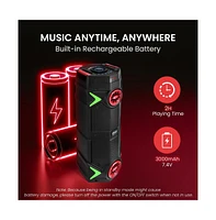 Pyle Dual 8” Portable Pa Speaker with Bluetooth, Flashing Party Lights, Usb/Sd/Fm Radio & Wireless Microphone