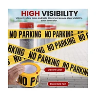 Pyle No Parking Barricade Tape, Set of 8 Rolls, 656' Length, Waterproof, Uv-Resistant, Tear-Resistant