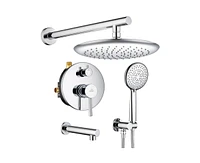 Casainc 3-Function Rainfall Complete Shower System with 5-Setting Handheld and Bath Spout