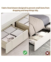 gaomon Queen Size Bed Frame with 2 Storage Drawers