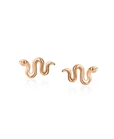 Bling Jewelry Delicate Garden Crawler Reptile Serpent Snake Stud Earrings Sterling Silver