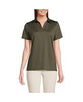 Lands' End School Uniform Women's Short Sleeve Rapid Dry Sport Neck Polo Shirt