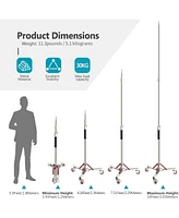 Neewer Heavy Duty Light Stand with Casters, Adjustable Tripod Stand with 100% Stainless Steel, Photography Wheeled Base Stand for Studio Softbox, Mono
