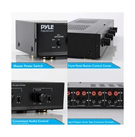 Pyle 4-Channel Speaker Selector System - Multi-Zone Audio Receiver for Home Theater