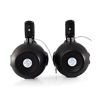 Pyle Dual 6.5" Led Marine Wakeboard Speakers - Water Resistant with Programmable Multi-Color Led Lights, 200W, Remote Control (Black)