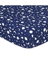 The Peanutshell Fitted Crib Sheet Set, Space, 4 Pack
