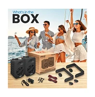 Pyle 5.25” 2-Way Bluetooth Wireless Speaker System - Waterproof, 500W Max Power, 1/2” Tweeter, Compact Design (Black)