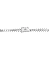 Diamond Double Stone Tennis Bracelet (2 ct. t.w.) in 10k White Gold, Exclusively at Macy's