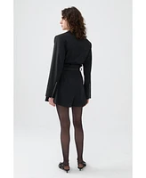 Nocturne Women's Belted Long Sleeve Romper