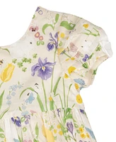 Rare Editions Baby Girl Printed Floral Bunny Cotton Dress