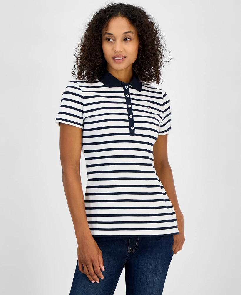 Tommy Hilfiger Women's Striped Short-Sleeve Polo Shirt