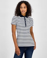 Tommy Hilfiger Women's Striped Short-Sleeve Polo Shirt